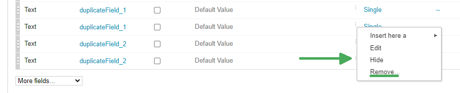 remove duplicate field