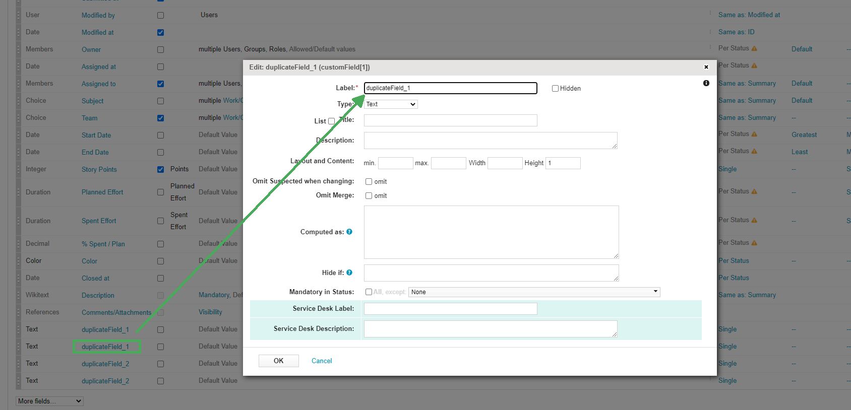 rename duplicate field