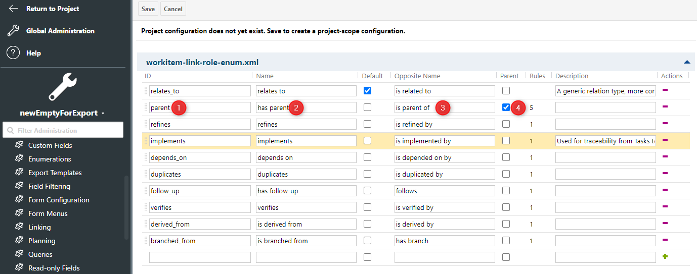 Configure link roles