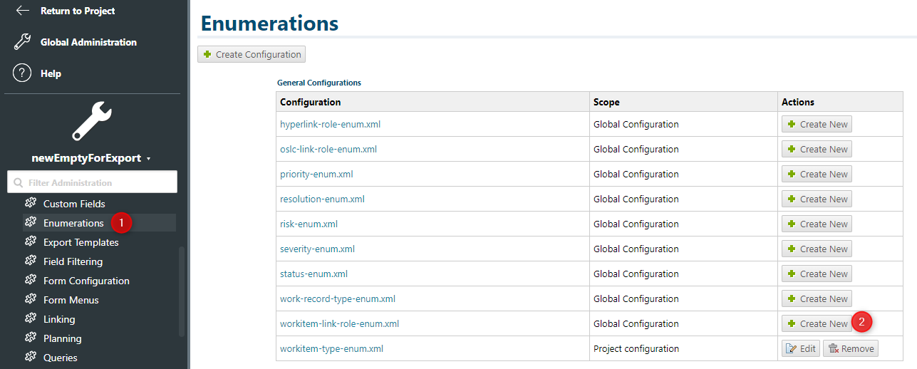 Create link role config