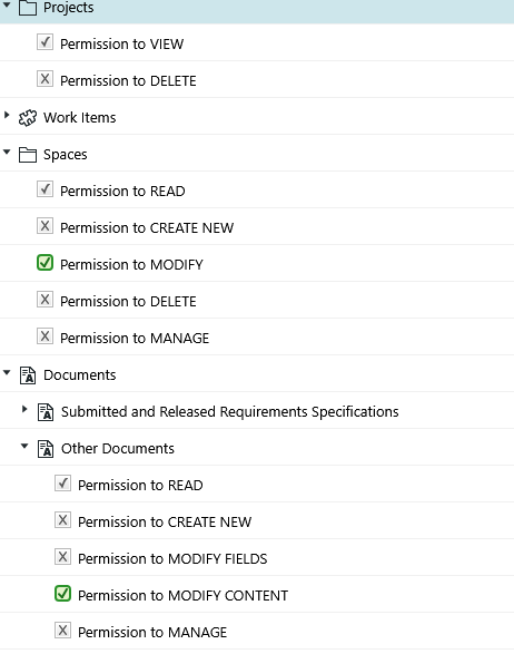 Polarion User Permissions