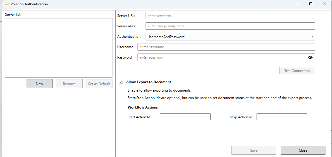 Enable document export