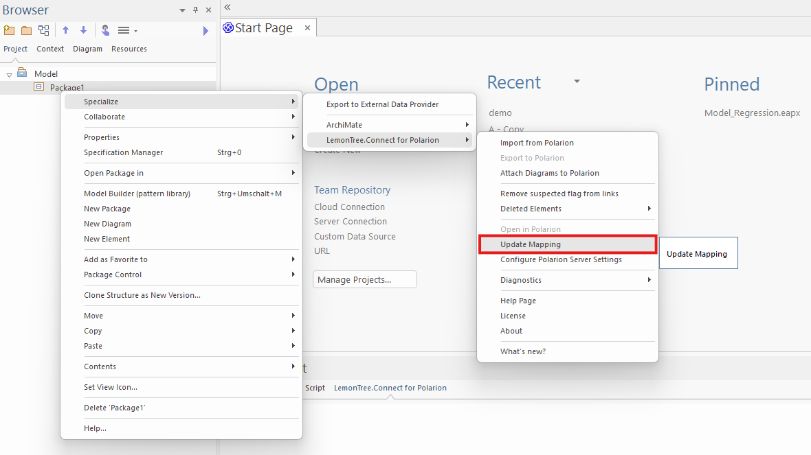 Configure Mapping for Package
