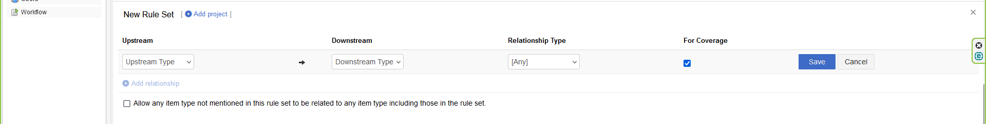 Configure rule set