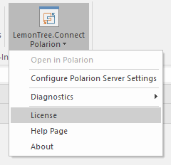 Context menu licensing